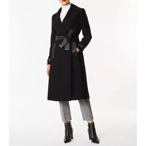 KAREN MILLEN Women's‎ Trench Coat Black belted US 10